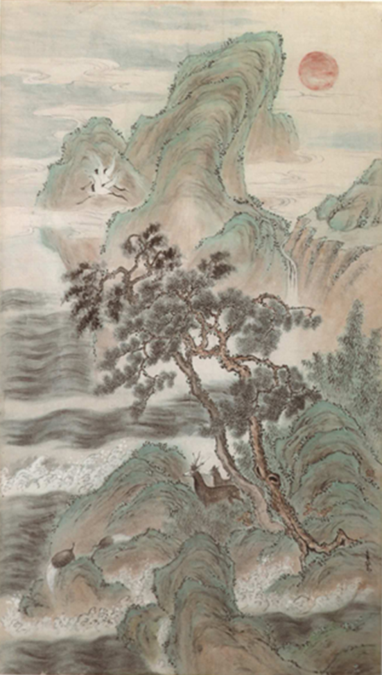 묵노 이용우 / 심장생도 / 81×146.5cm (99-23)
