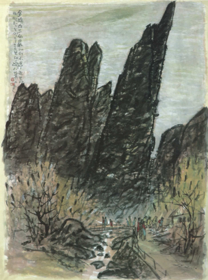기산 정명희 / 금강산 산선암 / 68×94cm (99-6)